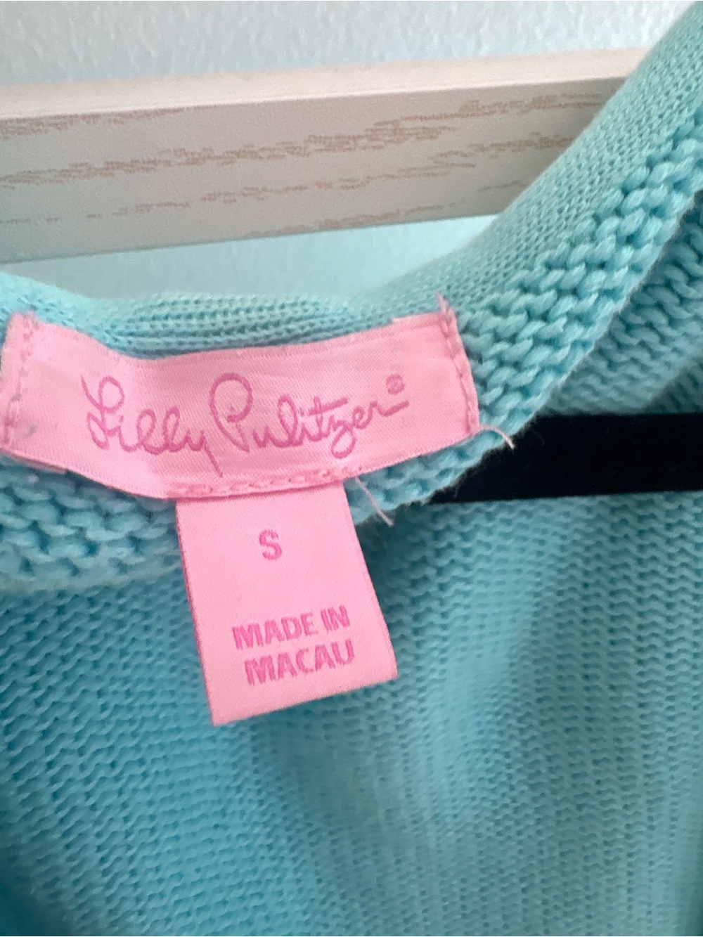 Lilly Pulitzer Light Aqua Hooded Cable-Knit Cardigan - Picture 3 of 4